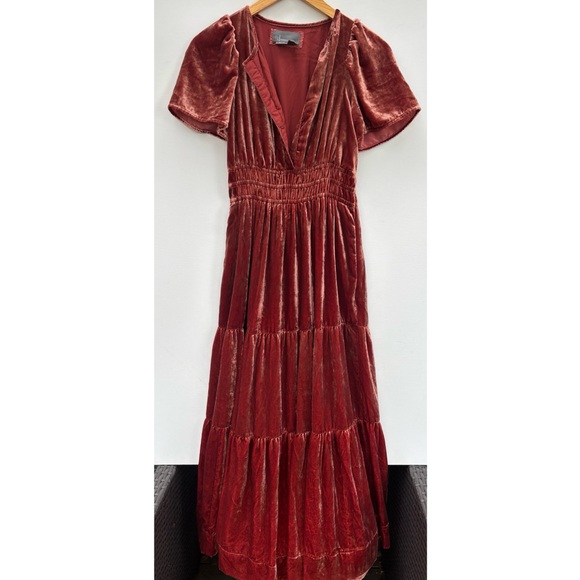 Anthropologie Somerset Velvet Maxi Dress - Picture 1 of 4